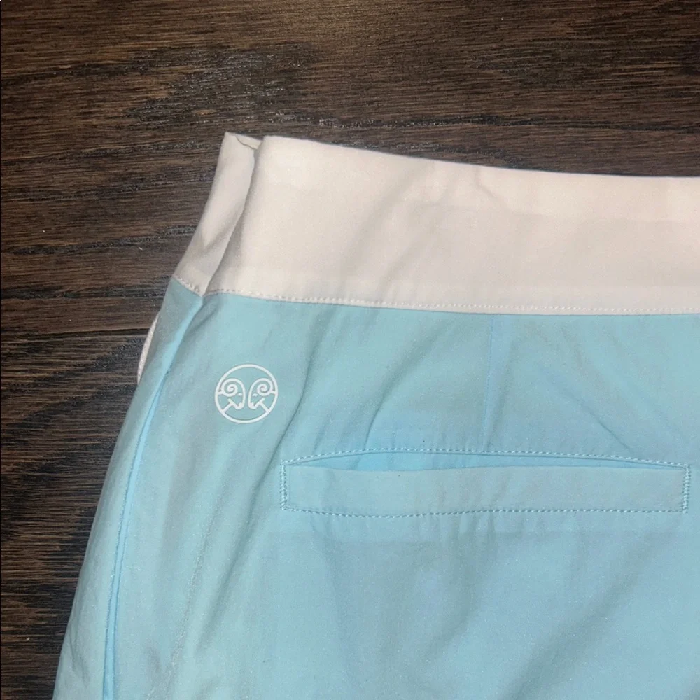 Elegant Blue and White Scalloped Mini Skirt - Picture 7 of 10